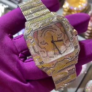 Montre en diamant Moissanite VVS de qualité supérieure, bijoux de mode, montre sertie de diamants - Product Image 2