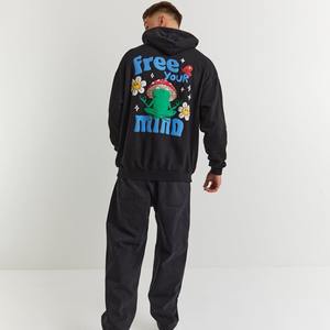 Pullover Puff Print Hoodie Invierno Algodón Sudadera Logo Custom 3D Puff Print Hombres Fleece Hoodies - Product Image 6