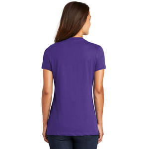 Camiseta 100% de algodón de alta calidad azul para mujer con cuello en V - Product Image 5