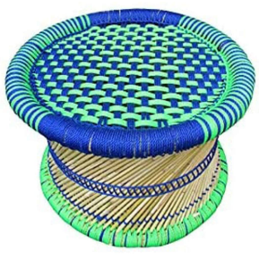 Taburete de pie artesanal moderno tejido a mano ecológico otomano para sala de estar elegante reposapiés taburete consola con incrustaciones de hueso - Product Image 3