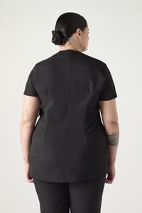 Conjunto de Uniforme Médico EVERGLOW Unisex Negro con Cuello en V, Pantalones de Algodón y Spandex para Doctores, con Tecnología de Detección de Agujas y Fusión sin Costuras - Product Image 4