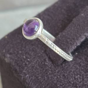 Bague en argent 925 fabriquée à la main améthyste pierres précieuses bijoux de mariage ethniques à la mode pour les fêtes de fiançailles des femmes OEM disponible - Product Image 5