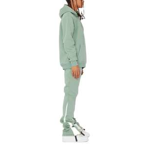 Conjuntos apilados con logotipo impreso personalizado para hombre, conjuntos de chándal, conjuntos de dos piezas para hombre, conjuntos de pantalones acampanados, chándal para hombre - Product Image 5