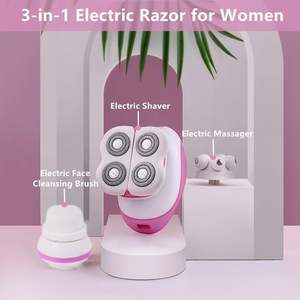 Rasoir électrique rechargeable sans fil pour femmes, tondeuse bikini étanche et brosse nettoyante, tondeuse corporelle indolore - Product Image 3