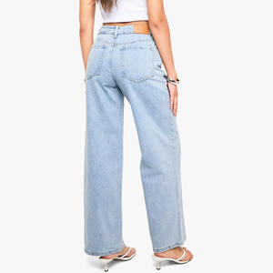 Vente en gros de jeans en jean cloutés Fabricant de jeans vintage à jambe droite Pantalons pour femmes 2026 - Product Image 2