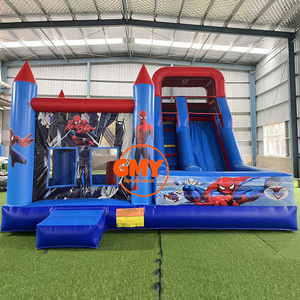 Château gonflable à bas prix avec toboggan, château gonflable Spiderman avec toboggan - Product Image 3