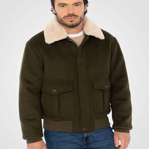 Wholesale Custom Varsity <b>Jacket</b> for <b>Men</b> High Quality Canvas with Stand Collar and <b>Long</b> Leather Sleeves for Winter - Product Image 3