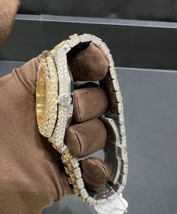 VVS1 Reloj de diamantes de moissanita de oro blanco amarillo, reloj único de moissanita, reloj automático de 41MM para adultos, acero inoxidable - Product Image 6