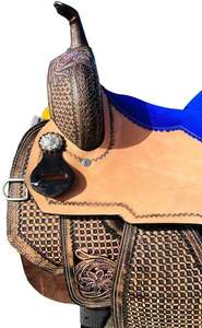 Selle Western Cuir de vachette véritable Siège confortable et durable Tailles personnalisables pour Trail Riding Ranch Barrel Racing Roping - Product Image 2