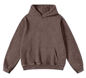 Sudadera con Capucha para Hombre, Diseño Personalizado con Logotipo, 360 g/m², Alta Calidad, Hombros Caídos, Felpa, Estilo Desgastado, Lavado Ácido, Lisa - Product Image 1