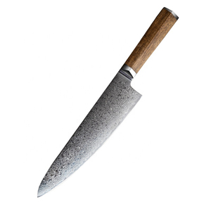 Cuchillo de chef de cocina profesional, fabricante de Pakistán, Damasco, mango de madera de acero, apto para lavavajillas, borde de corte afilado - Product Image 1