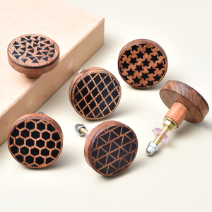 Modern Classic <b>Wooden</b> Decorative Knobs with Elegant Finish Cabinet Drawer Pulls - Product Image 2