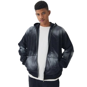 Sudaderas con Capucha Personalizadas de Nuevo Diseño para Hombre, con Cierre, Hombros Caídos, Estilo Desgastado por el Sol, 100% Algodón, Casuales - Product Image 5