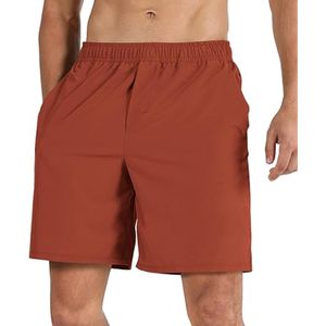 Short de compression à haute élasticité printemps-été pour hommes Ceinture élastique de style à motif solide avec poches latérales - Product Image 1