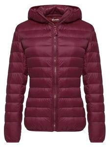 <b>Womens</b> Lightweight Slim Fit Puffer Jacket Hooded <b>Winter</b> <b>Coat</b> Warm Bubble Jacket Solid Color <b>Padded</b> Outerwear Stylish Fashion - Product Image 5