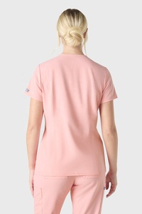 Ensemble de blouses et pantalons unisexe rose pour médecins, manches courtes, uniforme d'hôpital en tissu Spandex, avec détection d'aiguilles et thermocollage sans couture inclus - Product Image 2
