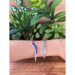 Navajo Pink Mohave Turquoise & Sterling <b>Silver</b> Fashion <b>Cuff</b> <b>Bracelet</b> - Product Image 2