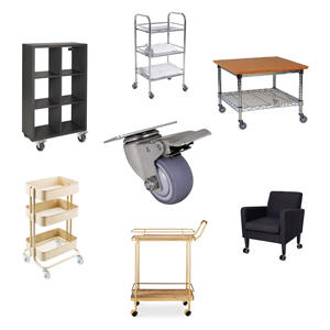 Roue pivotante avec frein en acier inoxydable 304 de 3 pouces pour étagères à livres et chariot de meubles - Product Image 5