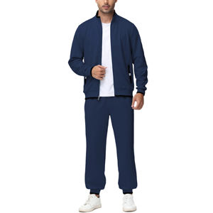 Oem survêtements personnalisés en polyester pour hommes, veste et pantalon en nylon zippés à patchwork, ensembles de jogging, ensemble de survêtements de sport imprimés par lettres - Product Image 3