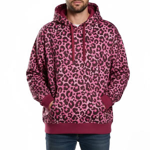 New Fashion High Quality Men <b>Leopard</b>-<b>print</b> <b>Hoodies</b> Professional Manufacture Loose Fit Pullover <b>Hoodies</b> For Men - Product Image 1