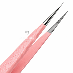 Pince à épiler pour extensions de cils, pointe droite, précision, en acier inoxydable, pointe en fibre, antidérapante, outil d'isolation, 120 mm - Product Image 4