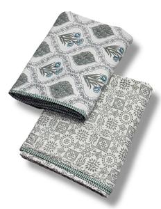 Handmade Breathable Floral Block Printed Quilt Modern Home Luxury Hotel Coverlet Light Weight Reversible Indian Cotton <b>Blanket</b> - Product Image 1