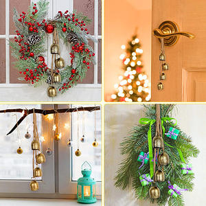 Offre Spéciale 4 pièces rustique <span class=keywords><strong>Vintage</strong></span> porte cloche avec corde suspendue Style moderne Antique pour arbre de noël décor jardins vent carillon cloches - Product Image 2