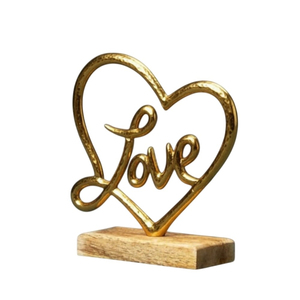 Décoration de table étoile dorée sur socle, design vintage, décoration festive pour la maison, sculpture moderne en métal avec support en bois, Noël - Product Image 6