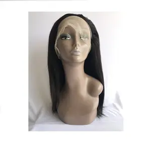 Export Premium Quality Wholesales Raw Indian Temple Virgin 18'' Blonde Straight 360 Full Lace Wigs good Density Indian Supplier