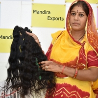 100% Vierge Temple Vietnamien Extensions De Cheveux Humains Double Trame Naturel Ondulé Bundles Bouclés Cuticule Aligné Machine Droite
