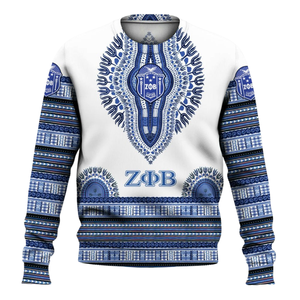 Sudadera con Cuello Redondo de la Hermandad Zeta Phi Beta 1920, Bordado de Letras Griegas, Sudadera de Forro Polar Azul para Mujer - Product Image 1