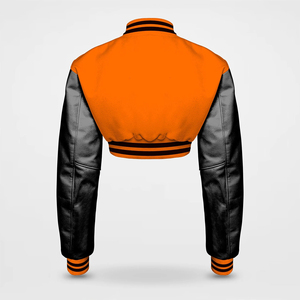 Chaqueta Bomber Varsity de Algodón 100% de Primera Calidad, con Capucha de Borrego, Talla Grande, Parche Bordado Personalizado, Cortavientos para Mujer - Product Image 5