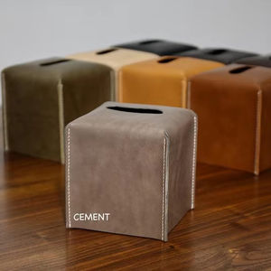 LBTC-0009D de boîte à mouchoirs en cuir véritable de luxe rétro vintage durable personnalisé en gros hôtel maison - Product Image 1