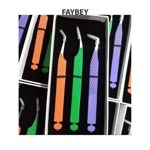 แหนบขนตาสีดำพลาสมา,ด้ามจับเพชรพร้อมฉลากส่วนตัวแหนบขนตาขนาด FAYBEY - Product Image 5