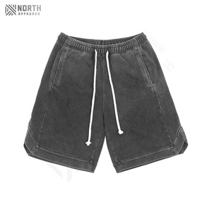 Pantalones Cortos Deportivos de Verano para Hombre al por Mayor, Estilo Casual, Secado Rápido, Ajuste Holgado, Lavado Ácido Vintage, Estilo Urbano, Tela de Lona, Talla XS - Product Image 4