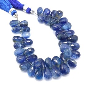 Cuentas de Cianita Azul Facetadas de Alta Calidad en Forma de Gota de 6 Pulgadas, Cuentas de Piedras Preciosas Naturales para la Fabricación de Joyas - Product Image 2