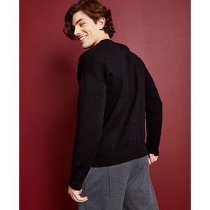 Maglione da Uomo Royalty by Maluma, Taglia Grande, Nero, in Jacquard Birdseye con Logo, Vestibilità Comoda e Decorazione Ricamata - Product Image 2