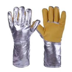 Guantes de seguridad industrial resistentes de calidad superior Papel de aluminio Cuero dividido de vaca Resistente a chispas para soldadura - Product Image 1