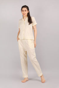 Trending <b>Women</b> Night Suit Nightdress Co-Ords Set High Quality <b>Women</b> Cotton Pyjama Set Customization Loungewear - Product Image 3