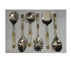 Ensemble de cuillères à salade en acier inoxydable, artisanat de haute qualité, poli miroir brillant, respectueux de l'environnement, passe au lave-vaisselle - Product Image 1