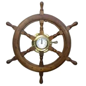 นาฬิกาเรือทำด้วยมือแบบโบราณทำด้วยมือทำด้วยมือรอกเรือทำจากไม้ทะเลทำด้วยมือสำหรับตกแต่งบ้าน