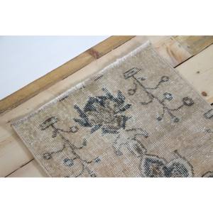 พรมวินเทจตุรกีขนาด 1.5x3.7 ฟุต พรมขนาดเล็ก พรมสีน้ำตาล พรมลายดอกไม้ - Product Image 5