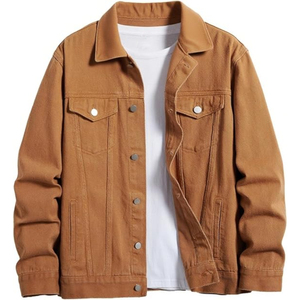 แจ็กเก็ตยีนส์วินเทจของผู้ชายเสื้อโค้ทแฟชั่นผ้าคอตตอน100% มาใหม่ล่าสุดสีสันสดใสสำหรับฤดูร้อน - Product Image 1