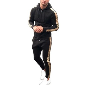 Conjunto Deportivo de Invierno para Hombre, Estilo Moderno, de Alta Calidad, Transpirable, Corte Ajustado, con Franjas Laterales de Forro Polar de Poliéster Grueso, OEM - Product Image 2