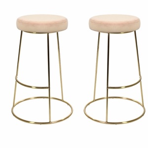 Pouf de décoration haut de gamme pour le bar à la maison tabourets de bar finis plaqués or tabouret en métal de forme personnalisée fini doré - Product Image 1