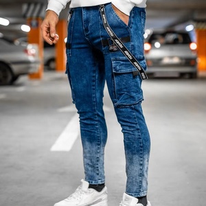 Pantalones Vaqueros Azules de Verano para Hombre, Talla Grande, Corte Slim Recto, Estilo Casual Clásico, de Secado Rápido y Cintura Media, Venta al Por Mayor de Fábrica - Product Image 1