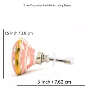 Boutons en céramique rose marocain Offre Spéciale or travail fleur hexagone tiroir armoire poignée tire pour chambre à manger-industriel - Product Image 3