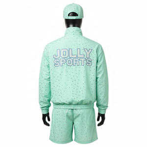 Conjunto de Pantalones Cortos Cortavientos de Poliéster Premium, Tela Ligera con Micro Puntos, Transferencia de Calor, Logotipo Personalizado, Conjunto de Pantalones Cortos Cortavientos para Hombre - Product Image 2