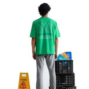 เสื้อเชิ๊ตผู้ชายแขนสั้นเสื้อเชิ๊ต100% คอกลมผ้าฝ้ายพิมพ์ลายสกรีนเสื้อยืดโอเวอร์ไซส์สั่งตัดแบบเรียบ - Product Image 2