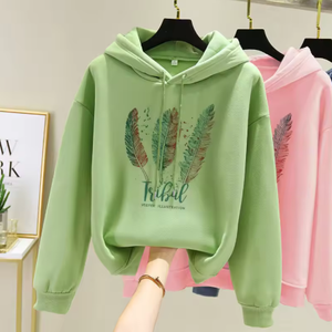 เสื้อสเวตเตอร์แบบสวมหัวมีฮู้ดแขนยาวแบบลำลองสำหรับผู้หญิงเสื้อสเวตเชิ้ตแบบสวมหัวมีเชือกรูดทันสมัยสำหรับฤดูใบไม้ผลิและฤดูใบไม้ร่วงฤดูหนาวขายส่งโรงงานบังคลาเทศ - Product Image 2